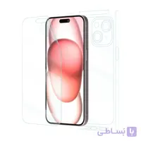 گلس فول پشت و کناره‌ها و صفحه نمایش میتوبل شفاف مناسب برای آیفون 15