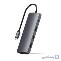 هاب ۴ پورت ساتچی مدل Satechi 4in1 USB-C Hybrid W/SS Enclosure رنگ طوسی