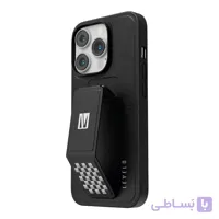 کیس چرمی استند‌دار لولو مدل Levelo Morphix مناسب iPhone 14 Pro-مشکی/بنفش