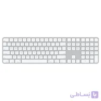 کیبورد بیسیم اپل مدل Magic Keyboard with Touch ID Lightning-رنگ نقره ای