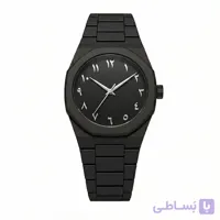 ساعت مچی مردانه فول بلک کیفیت عالی عقربه نقره‌ای