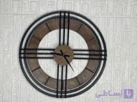 ساعت چوبی با تلفیق فلز مناسب دکوراسیون کلاسیک