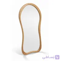 آینه قدی دفرمه مدل موج‌دار با قاب تمام چوب روس - طراحی ارگانیک و مدرن