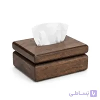جعبه دستمال کاغذی چوبی با روکش طبیعی گردو