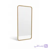 آینه قدی مدل مینیمال با قاب تمام چوب روس طبیعی - مستطیل گوشه گرد