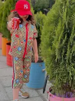 ست وست و شلوارک بچگانه طرح آبزیان | کرپ خنک | ۲ تا ۱۰ سال | آرونا مزون