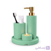 نیم ست سنگی سرویس بهداشتی AXOR مدل ساویا (Savya) فیروزه ای \پمپ سیلیکون