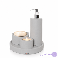 نیم ست سرویس بهداشتی AXOR مدل آلما (Alma) طوسی \پمپ طلایی