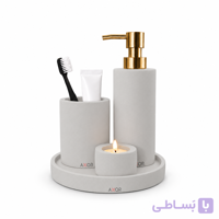 نیم ست سنگی سرویس بهداشتی AXOR مدل ساویا (Savya) طوسی \پمپ طلایی