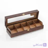باکس کادویی خالی و بدون مغزیجات پنج خانه چرمی