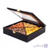 باکس هدیه آجیلی تحفه (چوبی با روکش چرمی)