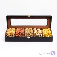 باکس هدیه آجیلی الماس (چوبی با روکش چرمی)