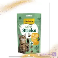 تشویقی گربه جیم کت مدل mini sticks با طعم گوشت بوقلمون