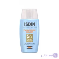 کرم ضد آفتاب بدون رنگ ایزدین SPF 50 مدل water_magic مناسب برای انواع پوست حجم 50 میلی‌لیتر