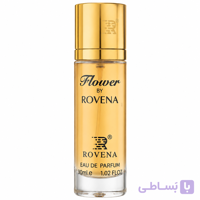 عطر جیبی زنانه روونا مدل Flower By Rovena حجم ۳۰ میلی‌لیتر | عطر شرکتی ملایم، پودری و گلی الهام‌گرفته از کنزو فلاور