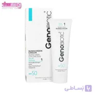 کرم ضد آفتاب بی‌رنگ ژنوبایوتیک مدل سانوژن (Suno-Gen Colorless 1) مناسب پوست خشک و معمولی SPF 50 حجم ۵۰ میلی‌لیتر