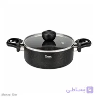 تابه تیارا مدل گرانیتی سایز 18 درب شیشه ای
