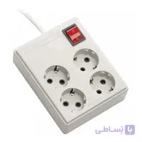چند راهی برق 4 خانه مربع با کلید فرحان الکتریک ( Farhan Electric ) مدل ارت دار با کابل 5 متری 16 آمپر
