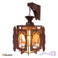 لوستر دیواری تک شعله چوب mdf با حباب مدل کنتیا