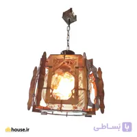 لوستر کلاسیک سقفی تک شعله چوبی طرح کنتیا