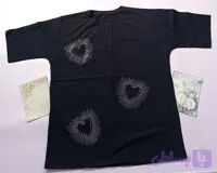 تیشرت لانگ زنانه طرح قلب نگینی