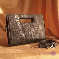 کیف مجلسی زنانه چرم طبیعی طرح خیال