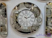 ساعت دیواری سه تکه گرد شاین دار