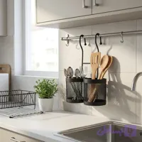 جاقاشقی کنار سینکی دوقلو مشکی فلزی باپایه دوکاره مدل توری
