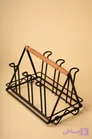 جا لیوانی رومیزی فلزی با دسته چوبی