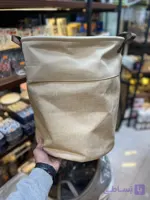سبد نظم دهنده لباس گرد برزنتی دسته چرم