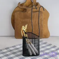 جا قاشق کنار سینکی فلزی مشکی مثلثی با پایه دو کاره