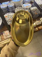 ظرف سرو بیضی استیل طلایی