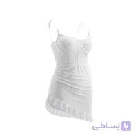 لباسخواب فنردار پایین چین سفید ویولت کد 6070