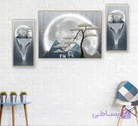 تابلو دکوراتیو شاین طرح مدرن ماه و گوزن
