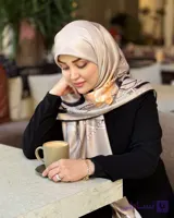 روسری ابریشم لوکس وسط ساده ویولت | Code10405
