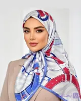 روسری ابریشم آسمان | قواره 90 | Code10320
