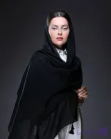 شال نخی ساده مشکی | Code2085
