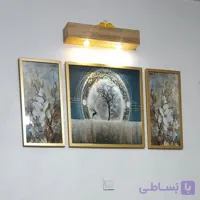 تابلو سه تیکه طرح درخت و گوزن آبی کد 304