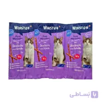 اسنک تشویقی گربه وینستون با طعم ماهی سالمون و قزل‌ بسته 10 عددی