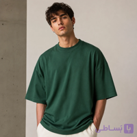 تیشرت سبز تیره مردانه Minimal Forest Green Boxy Tee