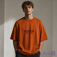تیشرت مردانه Rust Orange – استایل Streetwear لوکس رنگ نارنجی