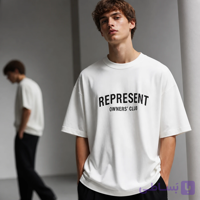 تیشرت مردانه Crisp White با چاپ مینیمال REPRESENT رنگ سفید