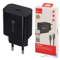 شارژر دیواری 25 وات پرووان PWC501 PD 3A + کابل تایپ سی