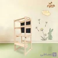 برج یادگیری کودک چوبی مدل مونته سوری / قابل تبدیل به میز و صندلی و تخته نقاشی