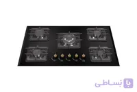 گاز توکار پنج شعله شاخکدار شیشه سکوریت برند آریس مدل G504