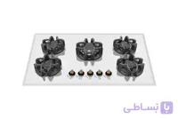 گاز توکار پنج شعله شیشه سکوریت برند لاجیم مدل G503w