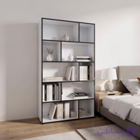 قفسه و کتابخانه عرض ۹۰ سفید براق پنج طبقه – کتابخانه مدرن و کم‌جا برای دکور خانه، اتاق خواب، اتاق کودک، دفتر کار و فضای مطالعه – قفسه کتاب محکم و بادوام و اقتصادی – نظم‌دهی آسان برای لوازم منزل و دکور شما