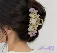 کلیپس مو نگینی گل دار مجلسی