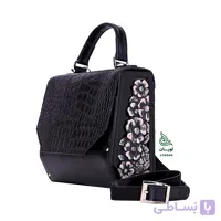 کیف چرم شکوفه مشکی