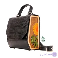 کیف چرم مجلسی آفتابگردون مشکی